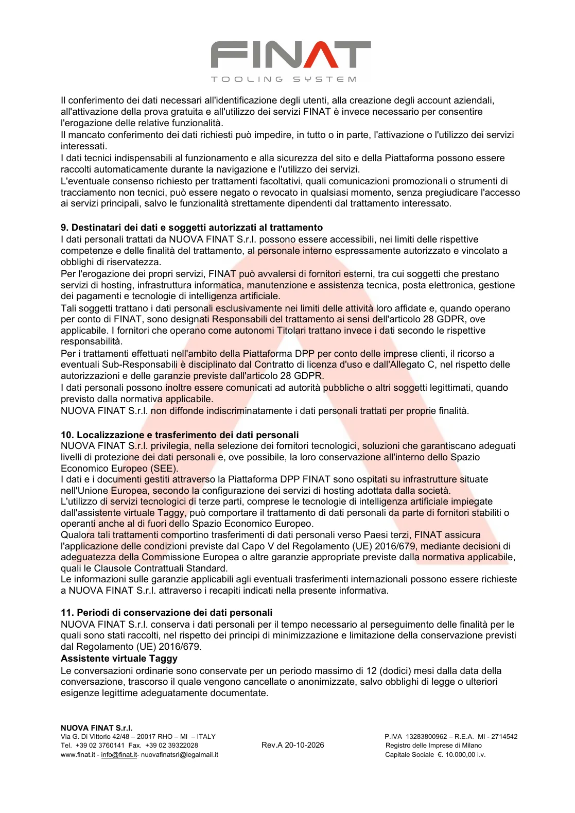 Privacy Policy FINAT - pagina 4 di 6